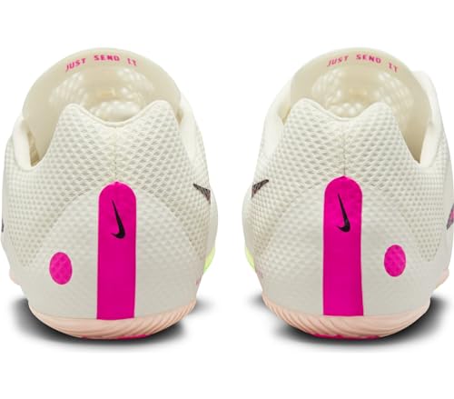 Nike Rival Sprint Track & Field Sprinting Spikes (DC8753-101, Sail/Light Lemon Twist/Guava Ice/Fierce Pink) Size 9