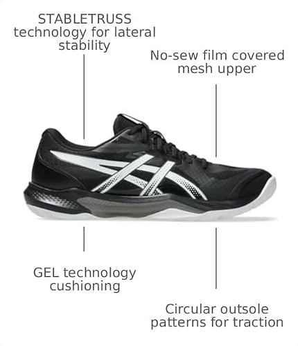 ASICS Men's Gel-Tactic 13 Volleyball Shoes, 9.5, Black/White