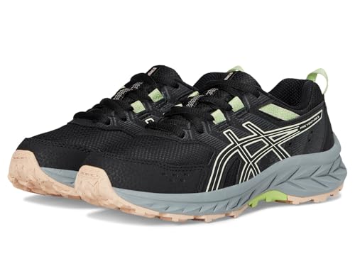 ASICS, Unisex Kids, Gel-Venture 9 Grade School (Little Kid/Big Kid), Black/Whisper Green, 1 Medium, Little Kid