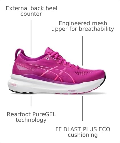 ASICS Women's Gel-Kayano 31 Running Shoes, 6.5, Bold Magenta/Purple Spectrum