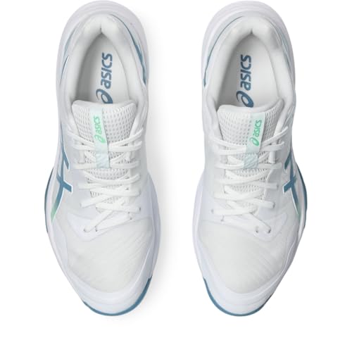 ASICS Men's Sky Elite FlyteFoam 3 Volleyball Shoes, 9.5, White/SABA Blue