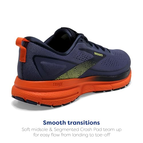 Brooks Men’s Trace 3 Neutral Running Shoe - Iris/Red Orange/Sulphur - 10 Medium