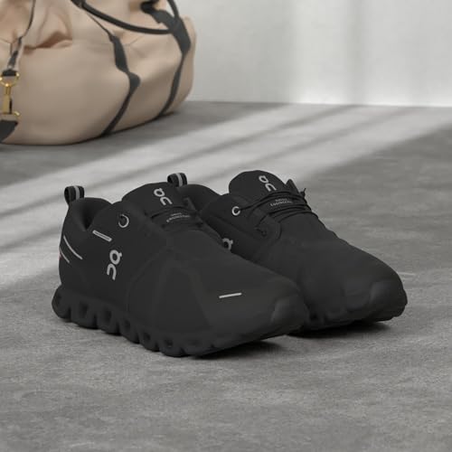 On Women's Cloud 5 Waterproof Sneakers, All Black, 6.5 Medium US