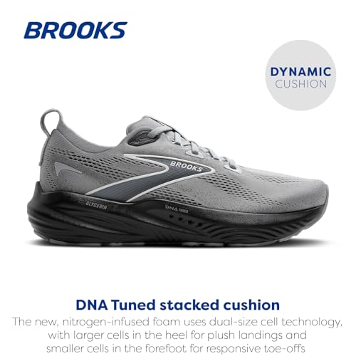 Brooks Men’s Glycerin 22 Neutral Running Shoe - Primer Gray/Ebony/Bluewash - 11.5 Medium