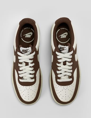 Nike Women's Court Vision Low Nubuck Shoes, Sail/Sail-Cacao Wow-Coconut Milk, 8.5