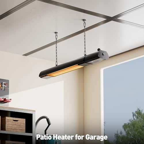 Sundate 1500W Infrared Patio Heater, WiFi App, 9 Heat Levels, 24H Timer