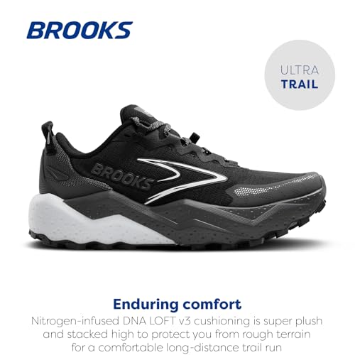 Brooks Men’s Caldera 8 Ultra Trail Running Shoe - Black/Blackened Pearl/White - 10 Medium