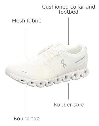 On Men's Cloud 5 Sneakers, All White, 10.5 Medium US