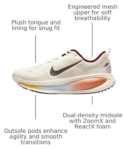Nike Vomero 18 Men's Road Running Shoes (White/Phantom/Team Crimson/Dark Hazel) Size 7