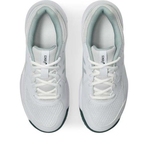 ASICS Kid's Gel-Dedicate 8 Grade School Tennis Shoes, 2, White/Cold Moss