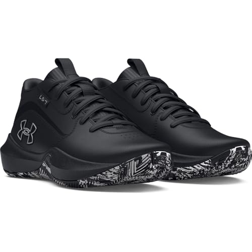 Under Armour Unisex Grade School Lockdown 7, (004) Black/Black/Metallic Silver, 7, US
