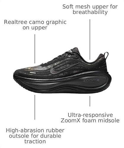 Nike Vomero Plus Men's Realtree® Road Running Shoes (Black/Dark Smoke Grey/Anthracite/Metallic Dark Grey) Size 13