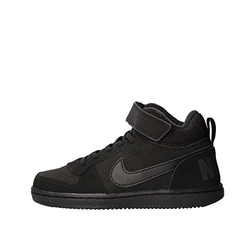 Nike Toddlers Court Borough Mid (TDV) Black/Black Basketball Shoe 4 Toddlers US