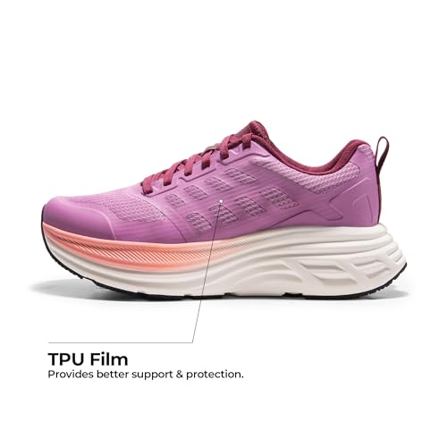 NORTIV 8 Women's Walking Shoes Cushion Running Tennis Shoes ActiveFloat Non-Slip Comfortable Breathable Workout Gym Sports Athletic Fashion Sneakers,Size 8.5,Purple,SNWS245W