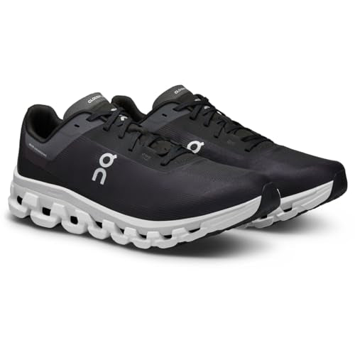 On Women's Cloudflow 4Sneaker, Black White, 8.5 US