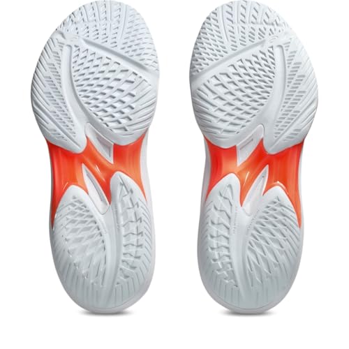 ASICS Women's Sky Elite FlyteFoam Mid Top 3 Volleyball Shoes, 9, White/Vivid Coral