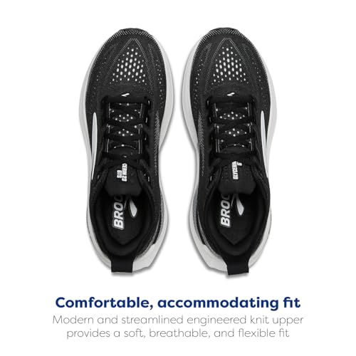 Brooks Men’s Glycerin GTS 23 Supportive Running Shoe - Black/Grey/White - 10.5 Medium