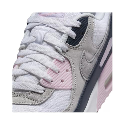Nike Air Max 90 Men's Shoes (DM0029-106, White/Pink Foam/Armory Navy/Wolf Grey) Size 9.5