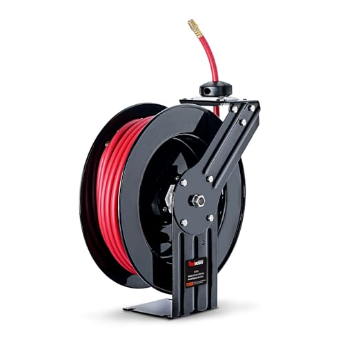 ReelWorks Retractable Air Hose Reel, 3/8" x 50 ft, 300 PSI, Hybrid