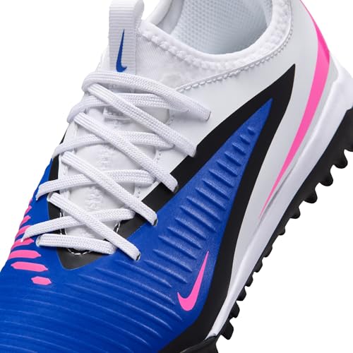 Nike Jr. Phantom 6 Low Academy Big Kids' Turf Soccer Shoes (Racer Blue/White/Pink Blast) Size 5