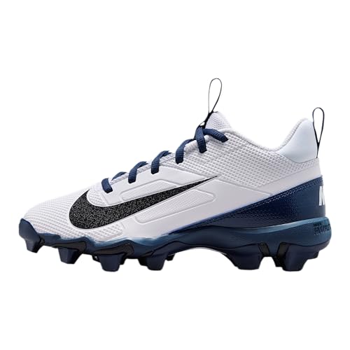 Nike Alpha Menace 4 Shark Big Kids' Football Cleats (White/Midnight Navy/Black) Size 5.5