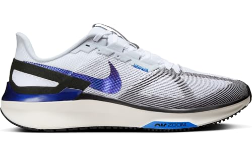 Nike Structure 25 Men's Road Running Shoes (HV5222-100, White/Black/Sail/Photo Blue) Size 11.5