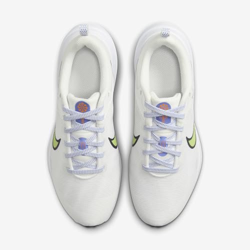 Nike Downshifter 12 (DD9294-104, Summit White/White/Obsidian/Lime Blast) Size 10.5