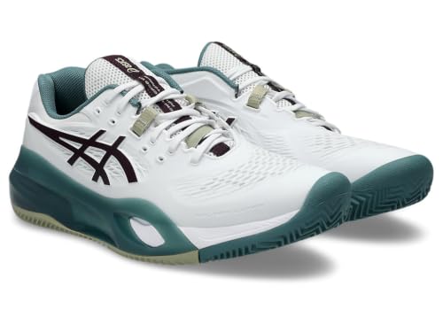 ASICS Men's Gel-Resolution X Clay Trainers, White Dark Aubergine, 9 US
