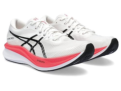 ASICS Women's Magic Speed 3 Running Shoes, 9.5, White/Black