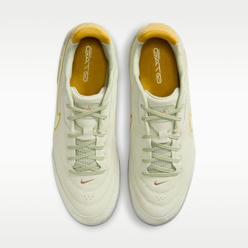 Nike Tiempo Streetgato LE Indoor/Court Low-Top Soccer Shoes (Olive Aura/Metallic Red Bronze/Light Liquid Lime) Size 7