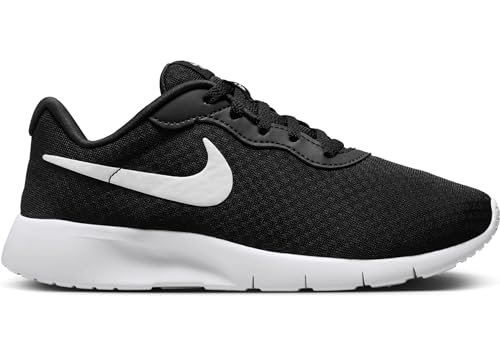 Nike Big Kids' Tanjun EasyOn Shoes, Black/White-White, 6Y