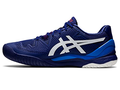ASICS Men's Gel-Resolution 8 Tennis Shoes, 14, Dive Blue/White