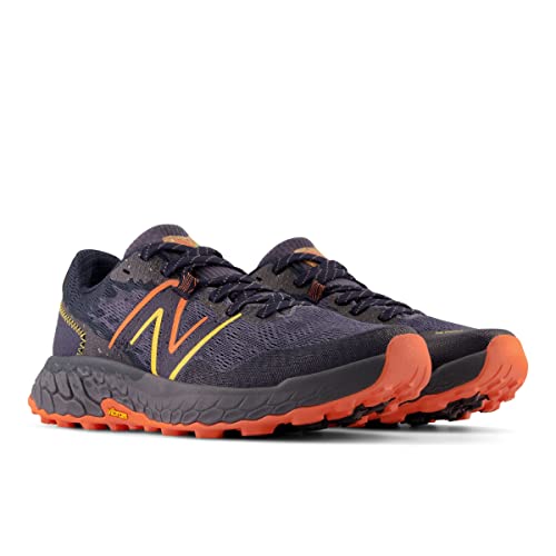 New Balance Men's Fresh Foam X Hierro V7 Running Shoe, Thunder/Vibrant Orange/Vibrant Apricot, 9.5