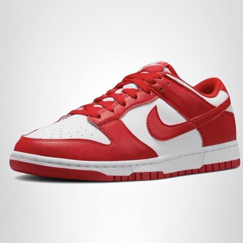Nike Women's Dunk Low Next Nature Sneakers, White/University Red, 8.5 Medium US