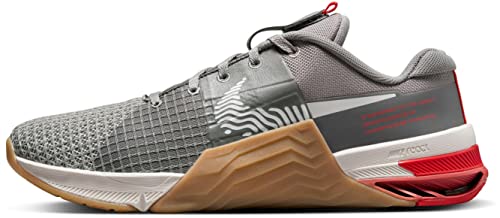 Nike Men's Metcon 8 Training Shoes, Flat Pewter Phantom Gum Med Brown, 10 US