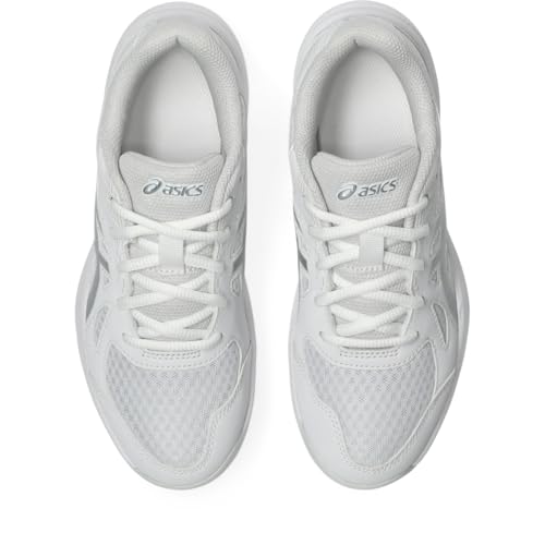 ASICS Kid's Upcourt 6 GS Volleyball Shoes, 4, White/Pure Silver
