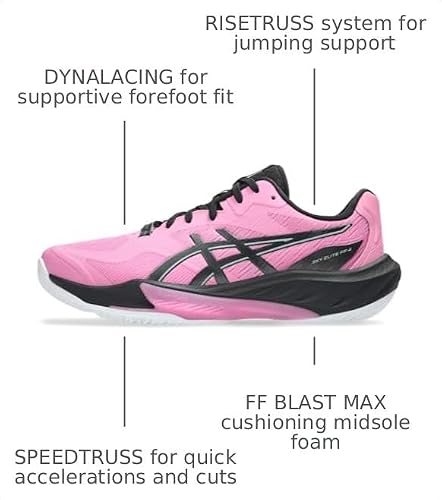ASICS Men's Sky Elite FF 4 Volleyball Shoes, 12, Bubblegum/Gunmetal