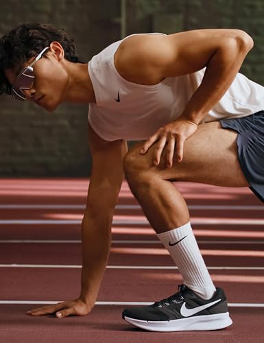 Nike Men's Run Swift 3 Road Running Shoes, Black/White-Dark Smoke Grey, 11