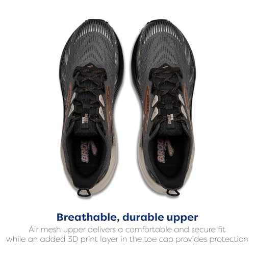 Brooks Men's Ghost Trail, Off-Road Running Shoe for Rugged Terrain - Ebony/Black/Clove - 10.5 Medium