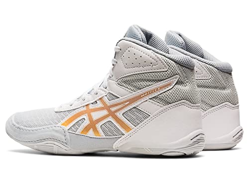 ASICS Kid's Matflex 6 Grade School Wrestling Shoes, 4 Big Kid, GLACIER GREY/PURE GOLD