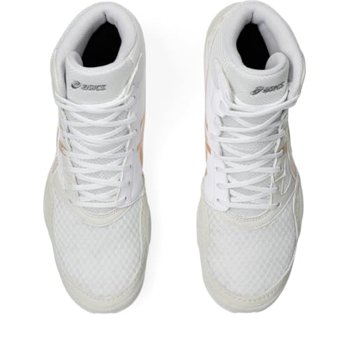 ASICS Men's Snapdown 4 Wrestling Shoes, 9.5, White/Pure Gold