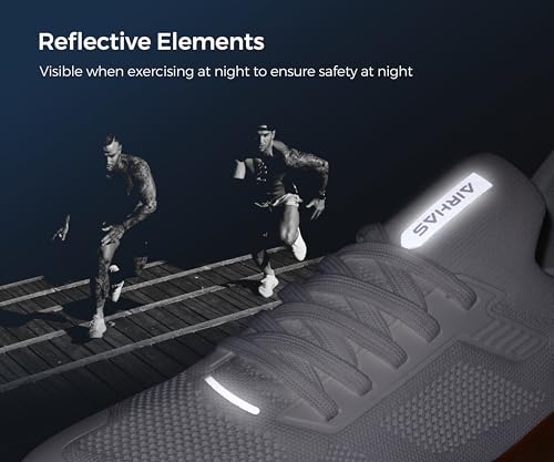 AIRHAS Men's Barefoot Shoes Zero Drop Anatomical Toe Box Minimalist Sneakers for Gym Workout Walking (White/Gum,12.0)