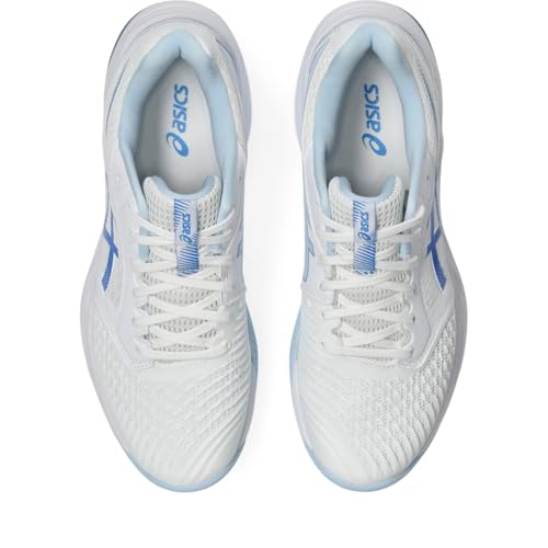 ASICS Women's Netburner Ballistic FlyteFoam 3 Volleyball Shoes, 9, White/Blue Coast