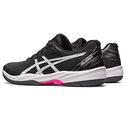 ASICS Gel-Game 9 Tennis Shoe for Men - Open Mesh Design with Padded Collar, Classic Lace-Up Closure, and Stylish Shoes Black/Hot Pink 7 D - Medium