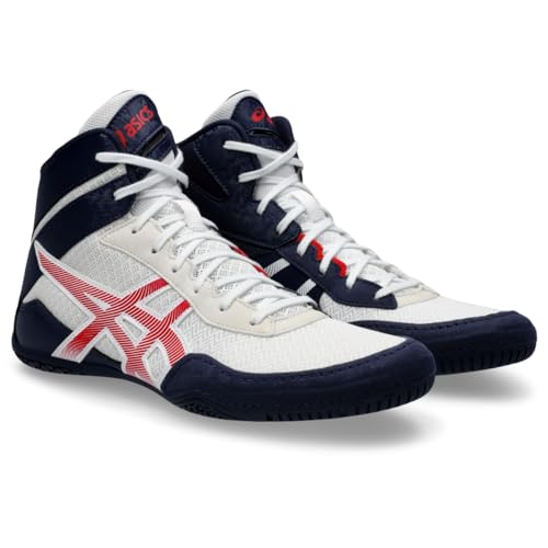 ASICS Men's MATCONTROL 3 Wrestling Shoes, 9.5, White/Classic RED
