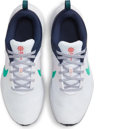 Nike Downshifter 12 Womens Shoes, White/Obsidian/Picante Red/Clear Jade, Size 9.5