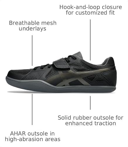 ASICS Men's Hyper Throw 3 Track & Field Shoe, 9, Black/Gunmetal