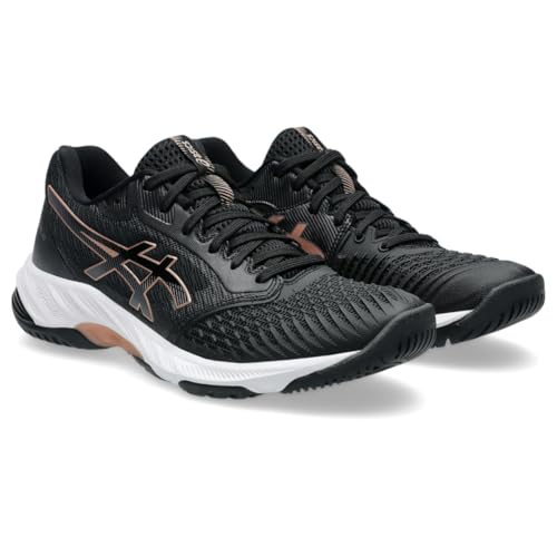 ASICS Women's Netburner Ballistic FlyteFoam 3 VolleyballShoes, 8, Black/Rose Gold