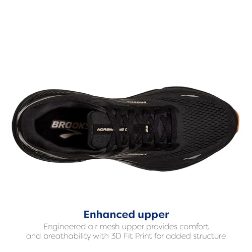 Brooks Men’s Adrenaline GTS 23 Supportive Running Shoe - Black/Cream/Biscuit - 7.5 Wide