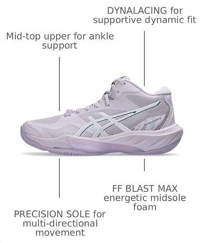 ASICS Women's Sky Elite FF MT 4 Volleyball Shoes, 8.5, Dahlia/MURASAKI